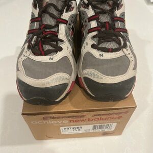 New Balance Gray and Red Sneakers